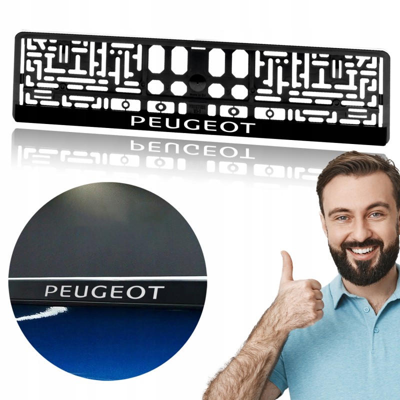 2 x Ramka na Tablicę Rejestracyjną do Twojego Samochodu LOGO PEUGEOT 2 x Ramka na Tablicę Rejestracyjną do Twojego Samochodu LOGO PEUGEOT