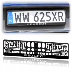 2 x Ramka na Tablicę Rejestracyjną do Twojego Samochodu LOGO PEUGEOT