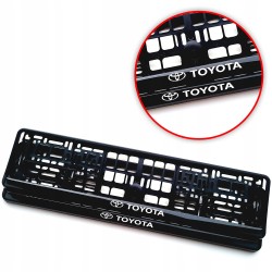 ŚWIETNA RAMKA NA TABLICĘ REJESTRACYJNĄ TOYOTA NADRUK ŻEL 2 szt. PREMIUM
