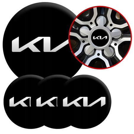 4 Emblematy Dekielki na Felgi Kołpaki Koła KIA KOMPLET TOP 60mm