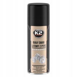 Biały Smar Litowy z PTFE K2 Spray 400ml do Maszyn Przemysłowych Rowerów Aut