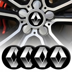 4 Emblematy Dekielki na Felgi Kołpaki Koła RENAULT KOMPLET TOP 53mm