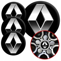 4 Emblematy Dekielki na Felgi Kołpaki Koła RENAULT KOMPLET TOP 53mm