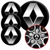 4 Emblematy Dekielki na Felgi Kołpaki Koła RENAULT KOMPLET TOP 53mm