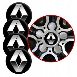 4 Emblematy Dekielki na Felgi Kołpaki Koła RENAULT KOMPLET TOP 53mm