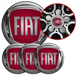 4 Emblematy Dekielki na Felgi Kołpaki Koła FIAT KOMPLET TOP 56mm