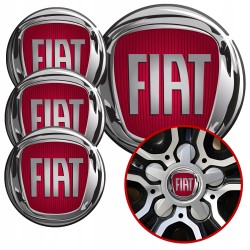 4 Emblematy Dekielki na Felgi Kołpaki Koła FIAT KOMPLET TOP 56mm