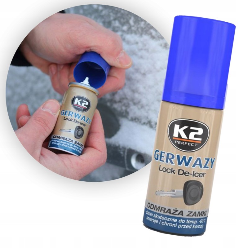 Odmrażacz do Zamków K2 GERWAZY 50ml do -60C CHRONI PRZED KOROZJĄ Odmrażacz do Zamków K2 GERWAZY 50ml do -60C CHRONI PRZED KOROZJĄ