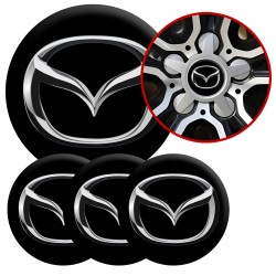 4 Emblematy Dekielki na Felgi Kołpaki Koła MAZDA KOMPLET TOP 60mm