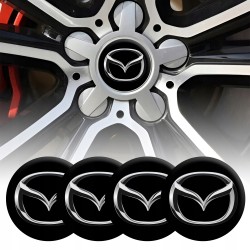 4 Emblematy Dekielki na Felgi Kołpaki Koła MAZDA KOMPLET TOP 60mm