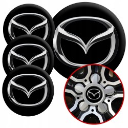 4 Emblematy Dekielki na Felgi Kołpaki Koła MAZDA KOMPLET TOP 60mm