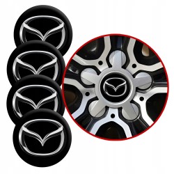 4 Emblematy Dekielki na Felgi Kołpaki Koła MAZDA KOMPLET TOP 60mm