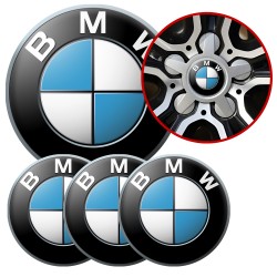 4 Emblematy Dekielki na Felgi Kołpaki Koła BMW KOMPLET TOP 53mm