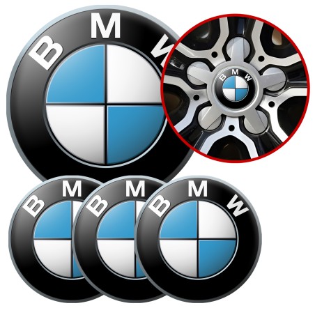 4 Emblematy Dekielki na Felgi Kołpaki Koła BMW KOMPLET TOP 53mm