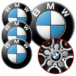 4 Emblematy Dekielki na Felgi Kołpaki Koła BMW KOMPLET TOP 53mm