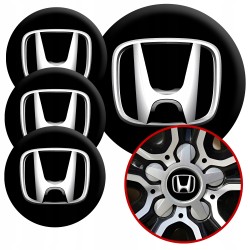 4 Emblematy Dekielki na Felgi Kołpaki Koła HONDA KOMPLET TOP 53mm