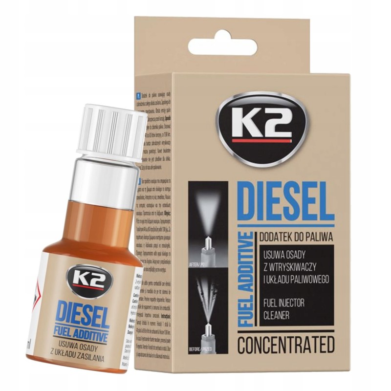 Środek do czyszczenia wtryskiwaczy Diesla 50 ml K2 DIESEL DODATEK DO PALIWA Środek do czyszczenia wtryskiwaczy Diesla 50 ml K2 DIESEL DODATEK DO PALIWA