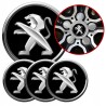 4 Emblematy Dekielki na Felgi Kołpaki Koła PEUGEOT KOMPLET TOP 60mm
