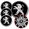 4 Emblematy Dekielki na Felgi Kołpaki Koła PEUGEOT KOMPLET TOP 60mm