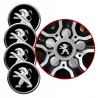 4 Emblematy Dekielki na Felgi Kołpaki Koła PEUGEOT KOMPLET TOP 60mm