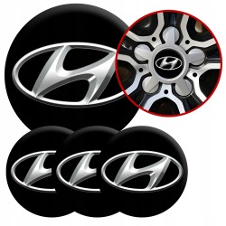4 Emblematy Dekielki na Felgi Kołpaki Koła HYUNDAI KOMPLET TOP 56mm