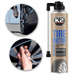 Aerozol do pompowania opon K2 TIRE DOKTOR 500 ML SZYBKO POMPUJE