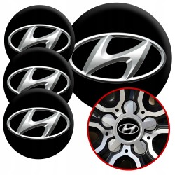 4 Emblematy Dekielki na Felgi Kołpaki Koła HYUNDAI KOMPLET TOP 53mm