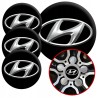 4 Emblematy Dekielki na Felgi Kołpaki Koła HYUNDAI KOMPLET TOP 53mm