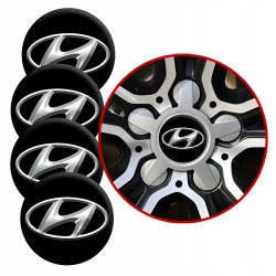 4 Emblematy Dekielki na Felgi Kołpaki Koła HYUNDAI KOMPLET TOP 53mm