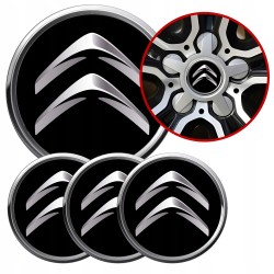 4 Emblematy Dekielki na Felgi Kołpaki Koła CITROEN KOMPLET TOP 60mm