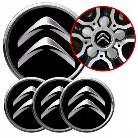 4 Emblematy Dekielki na Felgi Kołpaki Koła CITROEN KOMPLET TOP 60mm