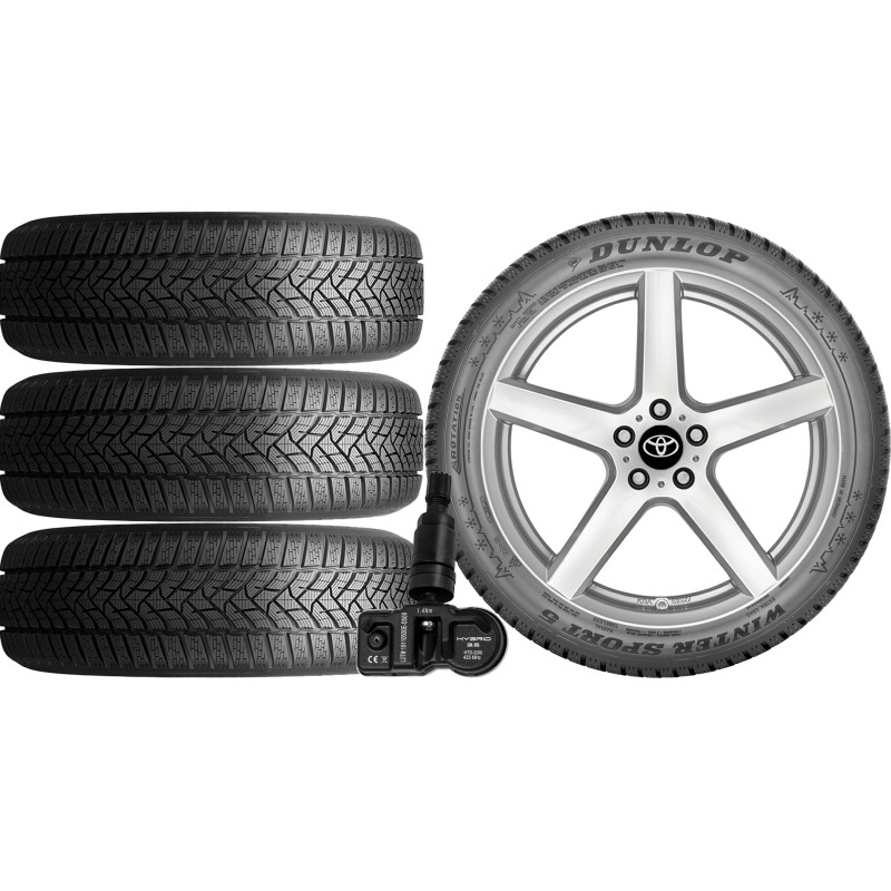 NOWE KOŁA ZIMA TOYOTA COROLLA XII 12 ZE1HE Dunlop 225/45R17+TPMS*5 NOWE KOŁA ZIMA TOYOTA COROLLA XII 12 ZE1HE Dunlop 225/45R17+TPMS*5